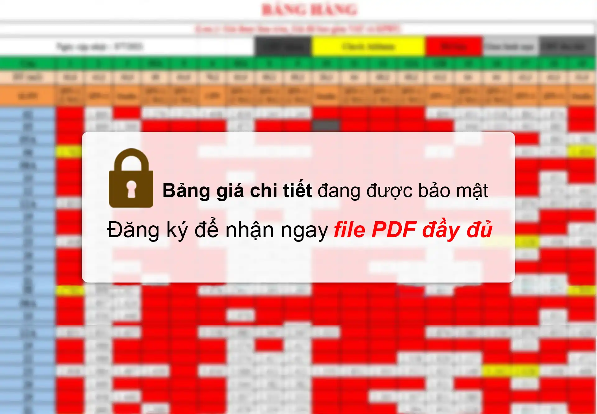 Bảng hàng dự án Vinhomes King Park