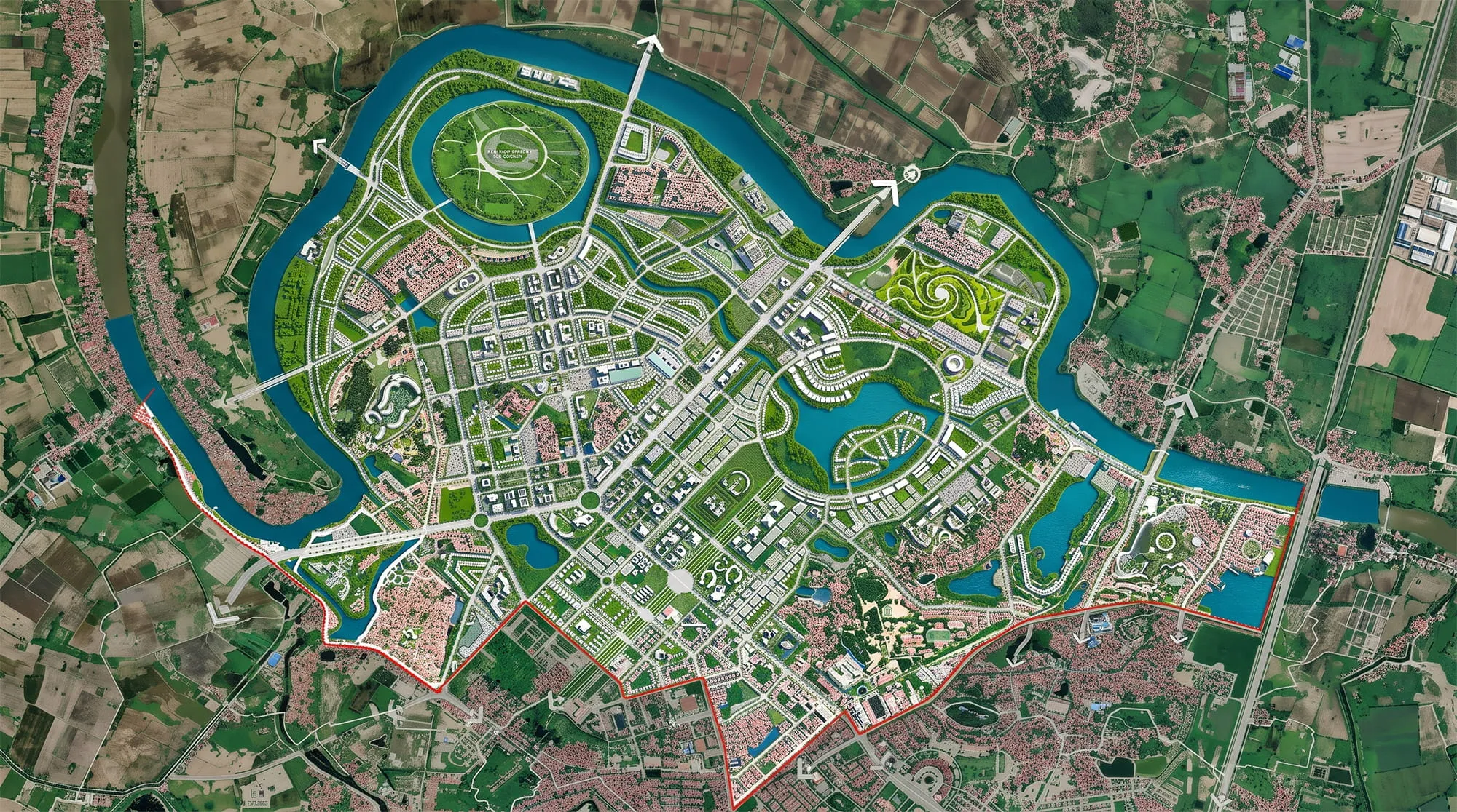 Bản đồ quy hoạch tổng thể và mạng lưới giao thông kết nối dự án Vinhomes King Park Bắc Ninh