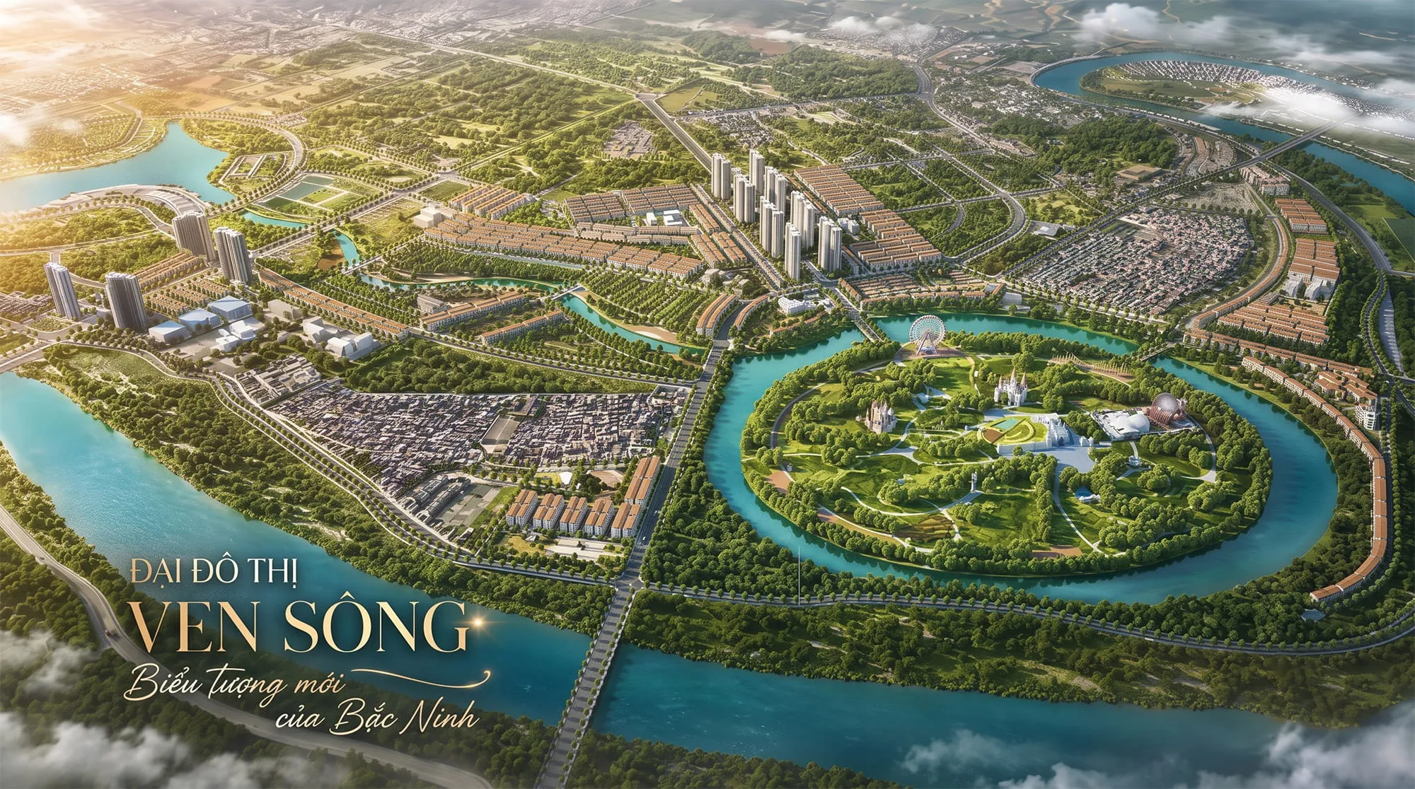 Phối cảnh tổng thể đại đô thị sinh thái Vinhomes King Park Bắc Ninh
