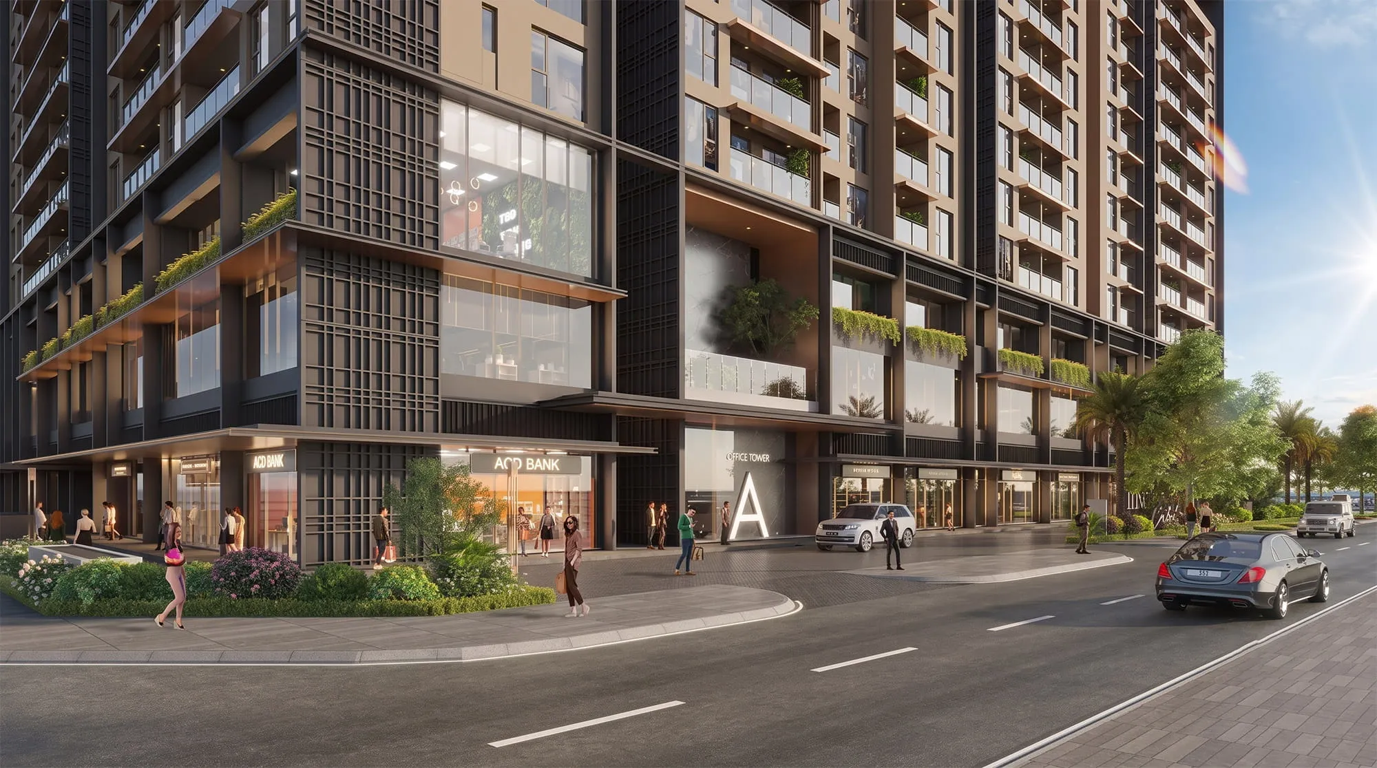 Phối cảnh Shophouse khổi đế tại Vinhomes Global Sportia