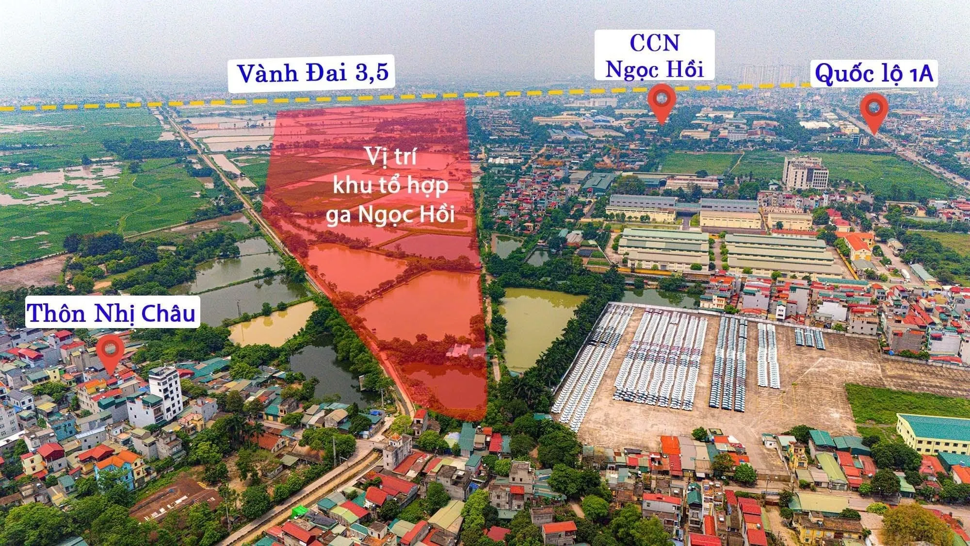 Vị trí tổ hợp quy hoạch Ga Ngọc Hồi Khu vực quy hạch Ga Ngọc Hồi